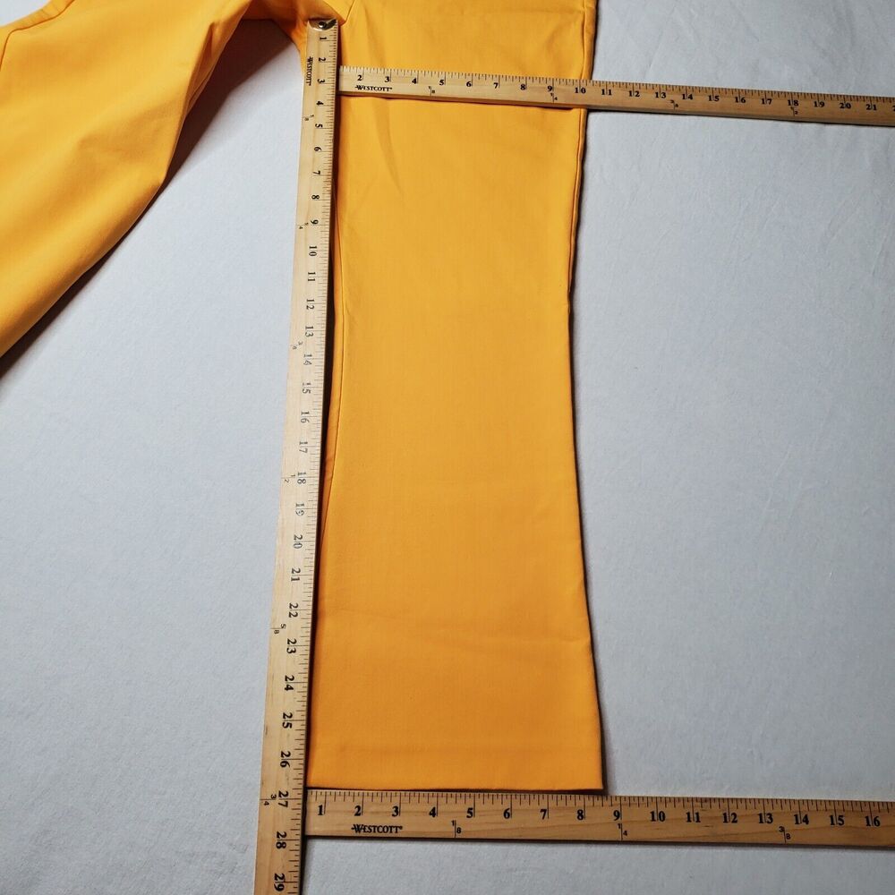 Zara Women's Size L NWT Crop Flare Trouser Pants Cotton Blend Gold - Picture 3 of 8
